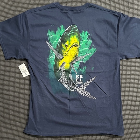 Reel Legends Other - Reel Legends Mahi Navy Blue Short Sleeve Tee